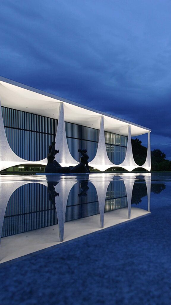 Vista aérea de Brasília destacando obras de Oscar Niemeyer